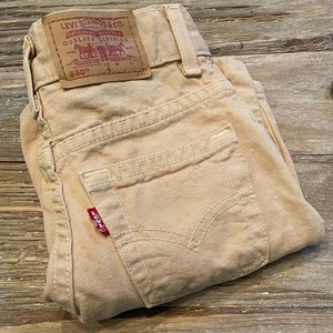 Vintage Levi’s 550 Relaxed Fit Red Tab Tan Denim Boy’s‎ Size 4 Reg Jean Shorts